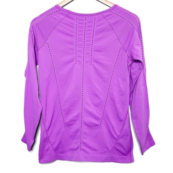 Athleta Women's Purple Vented Long Sleeve Stretch Crewneck Workout Athletic Top - Picture 12 of 16